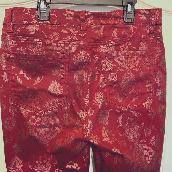 DG2 Diane Gilman Stretch Pants-Sparkle Embossed Print-Size 12-Vanentine-Holiday - Picture 8 of 11